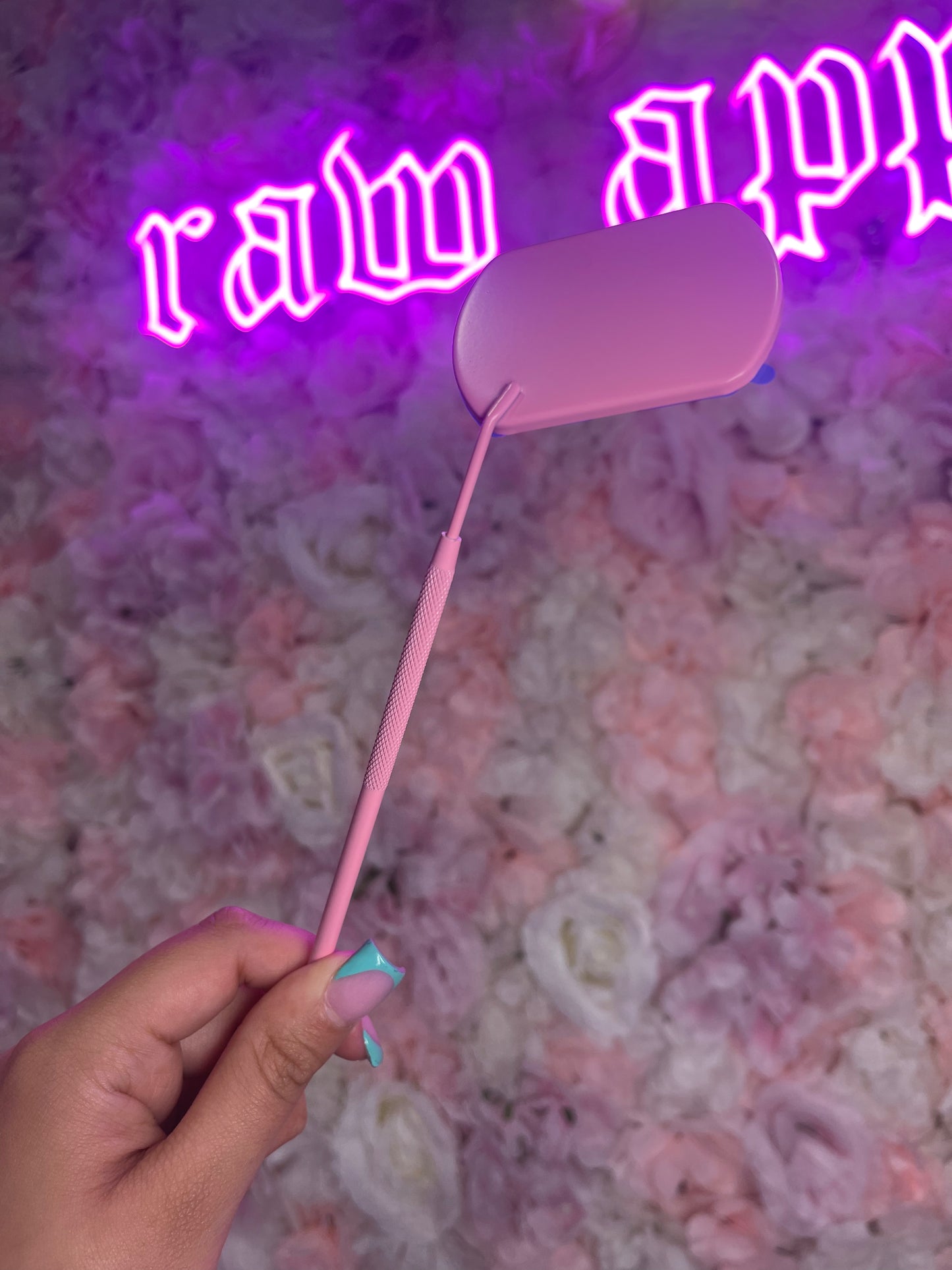 Pink Handheld Lash Mirror