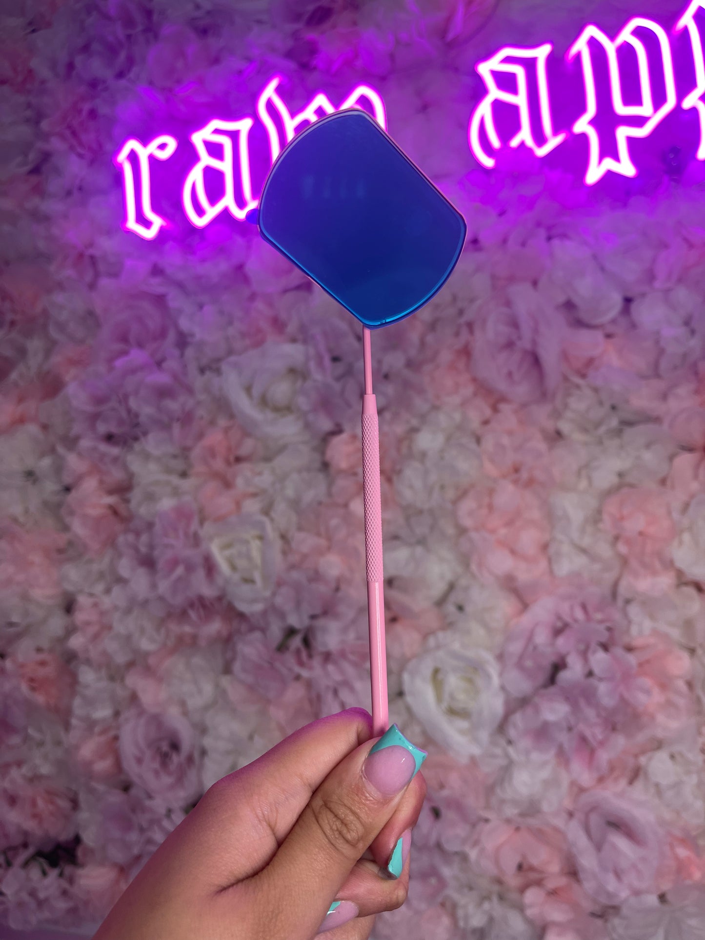 Pink Handheld Lash Mirror